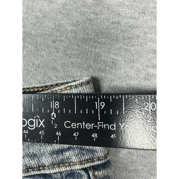 Rocawear Distressed Moto Jean Shorts Mens Size 38 STRETCH Slim Blue Y2k Grunge - Picture 4 of 6